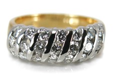 Ring Brillanten insg 0,42ct G/vvs 750 Gelbgold Weißgold [BRORS 15295]