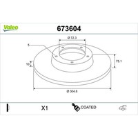 2X Valeo 673604 Bremsscheibe FüR Jeep Grand Cherokee WJ WG