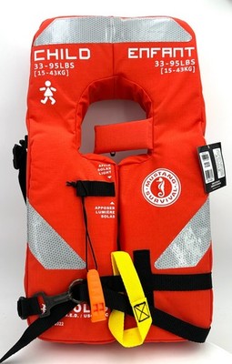 Mustang Survival SOLAS Type 1 Child Life Jacket 33 -95 lbs Orange MV8035