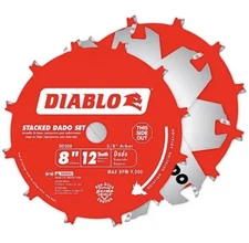Freud Diablo 8'' DD208H Stacked Dado Saw Blade Set 5/8" 12 Teeth Table Radial