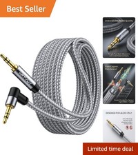 90-Degree Right Angle Aux Cord 4ft, 3.5mm Audio Cable Nylon Braided, Hi-Fi St...