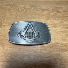 Assassins Creed Belt Buckle III 3 Limited Collector's Edition Silver Tone Logo