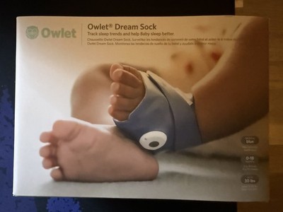 Owlet Dream Sock Smart Baby Monitor Bedtime Blue 1-18 mths 6-30 lbs 