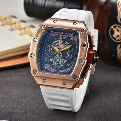 Richard Technolo Quartz Men's Barrel-Shaped Fashion Hollow Calendar Watch