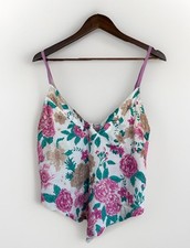 Intimately Free People Floral Satin Cami Tank Top S Dainty Fairy Asymmetrical