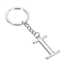 Initial Letter Keychain - Metal Women Girls Gift Key Chain Charm Letter I