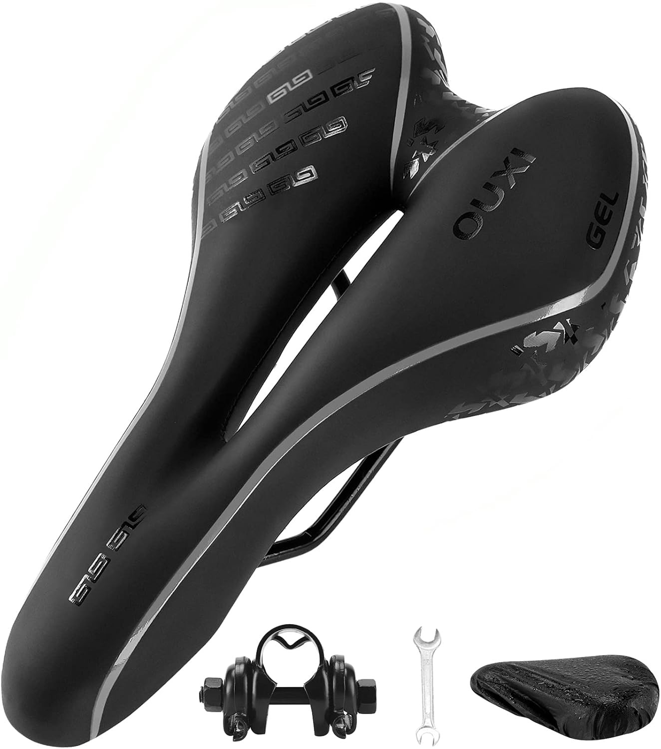 OUXI Gel Bicycle Saddle Comfortable Soft Breathable Cycling Seat Cushion Pad wi