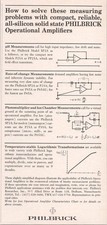PHILBRICK Operational Amplifiers Vintage Print Ad Electronic Circuit 1965