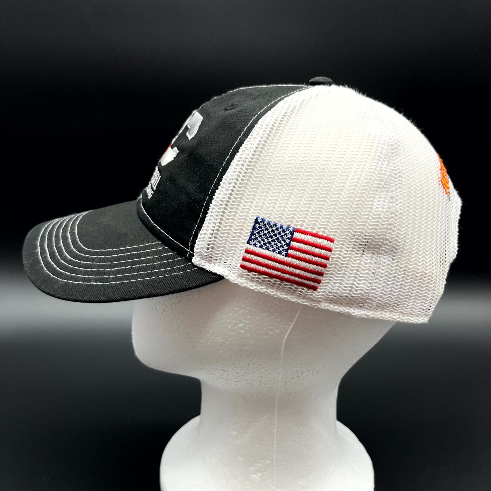 Ness Campbell Crane & Rigging Hat Platinum Mens One Size Black Trucker Cap Mesh