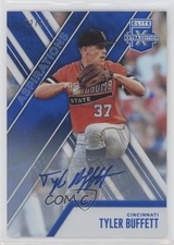2017 Panini Elite Extra Edition Aspirations Blue 2/50 Tyler Buffett #72 Auto 4tr