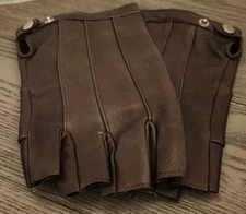 Harssidanzar Brown Leather Fingerless Driving Gloves Size XL New