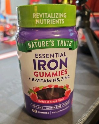 Iron Gummies | 60 Count | Plus Vitamin B Complex and Zinc | by Nature's Truth