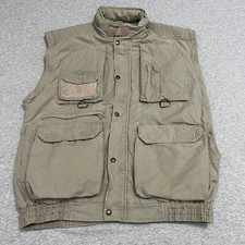 Eddie Bauer Vest Mens Medium Hood Fishing Hunting Photography Safari Vintage 80s