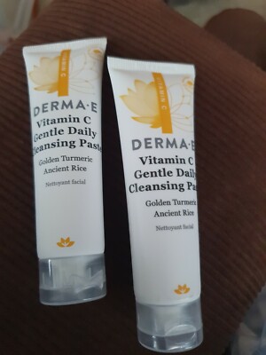 2x Derma E Vitamin C Gentle Daily Cleansing Paste w/ Turmeric & Ancient Rice