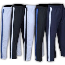 Men's Tracksuit Bottoms - Silky Gym Trousers with Mesh Lining  Single Stripe