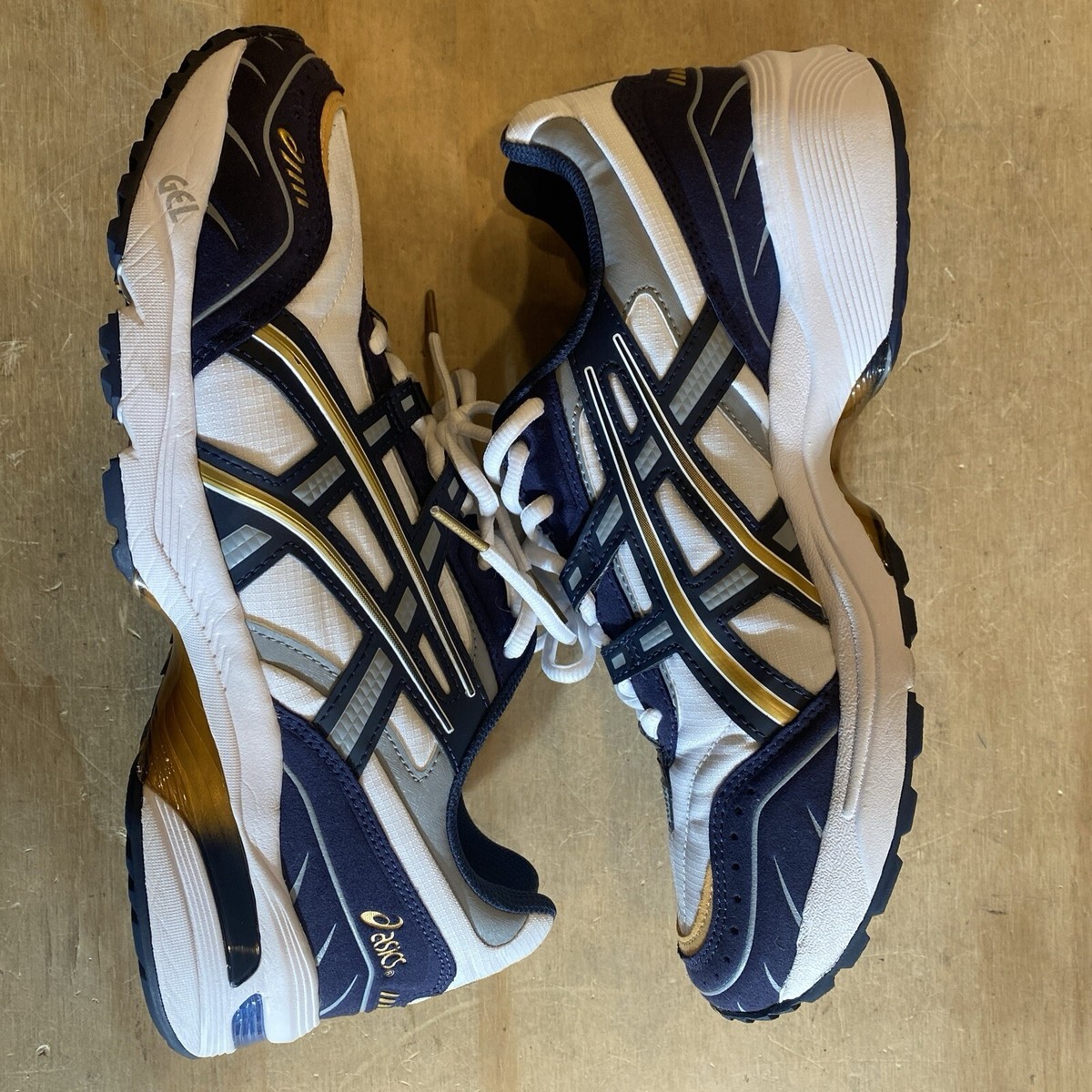 2102) ASICS Gel-1090 White/Midnight Blue 1201A082-100 Men's Size