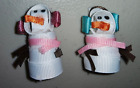 Handmade Ribbon Barrettes Snowmen Kids Cute