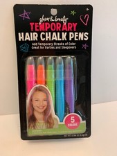 Hair Chalk Pens 5 Colors Glam  Beauty- Temporary - Hair Beauty Fun- New