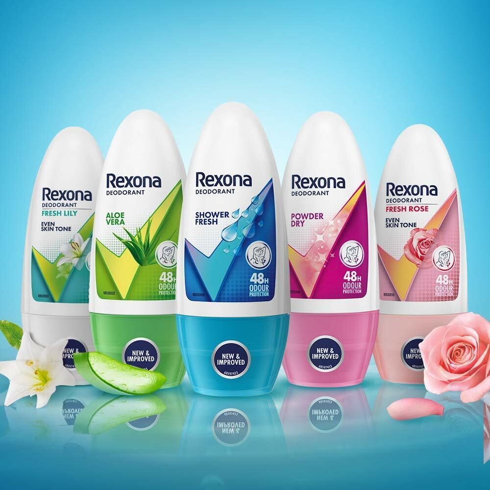 Rexona Powder Dry Underarm Roll On Deodorant For Women, 50ml free shipping