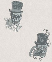Rasch Tapete Solitaire Mexican Sugar Skulls 308921 Beige Grau TüRkis Stylisch
