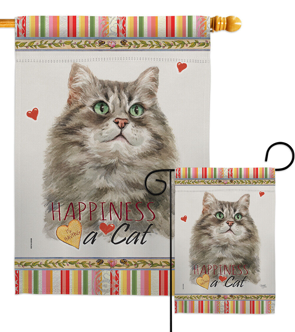 Silver Siberian Happiness Garden Flag Limited time trial Ranking TOP17 price Animals Yar Decorative Cat