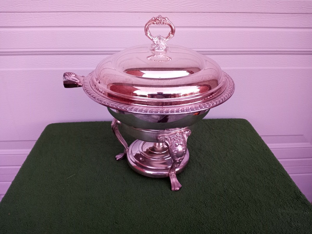 VINTAGE Sheridan Taunton Silversmiths SILVER CHAFING WARMER DISH SERVING  TRAY