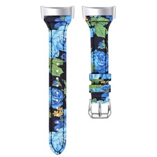 for Fitbit Charge 5/6 Band Leather Flower Wristband Strap Wristwatch Bracelet