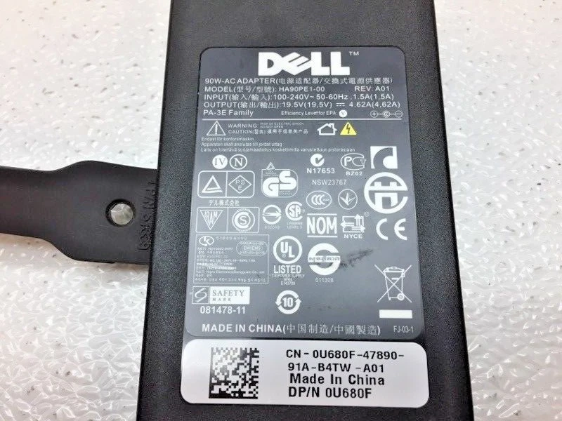 Lote de 5 adaptadores de alimentación de CA delgados Dell PA-3E 90W 19,5 V 4,62A - BIEN PROBADOS Foto 2 de 4