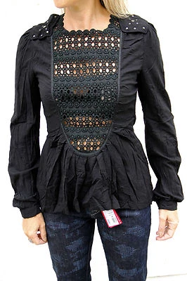 magnifique tunique blouse viscose noir HIGH USE taille 38 NEUF ÉTIQUETTE - Photo 1/4