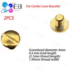 2x Yellow Gold Screws Replacement For C artier Love Bracelet 4.5mm total length