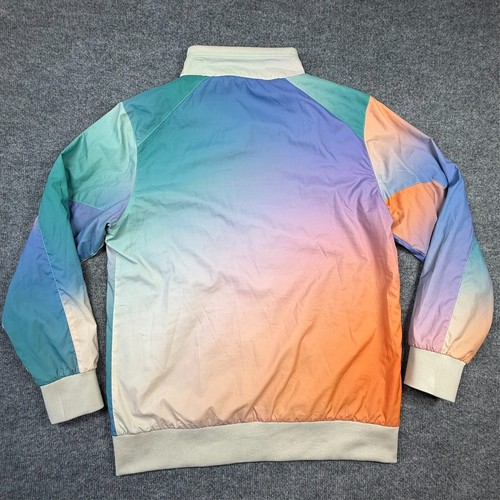 Retro Track Jacket Color-Block Cosmic Bouquet Windbreaker M Fleece Lined - Picture 7 of 9