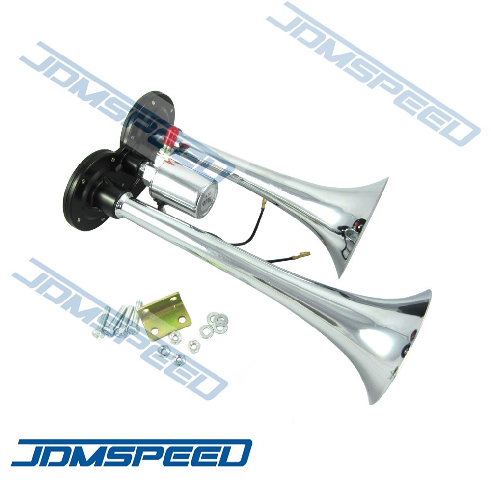 New Train Horn Kit Loud Dual 2 Trumpet w/ 120 PSI Air Compressor