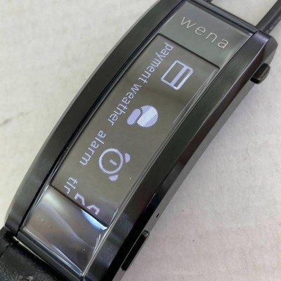 SONY wena 3 WNW-C21A/B Leather Premium Black Smartwatch iOS
