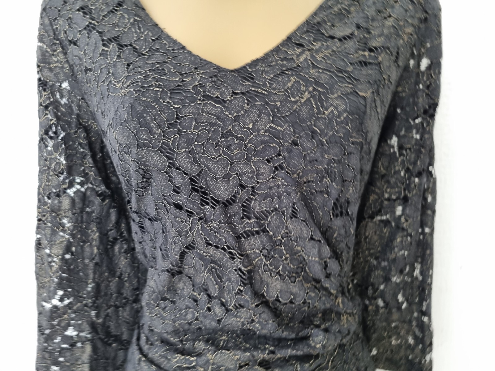 Kaliko Dress Size 12 Black & Gold Lace Party Occasion Evening Formal
