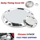 2x Engine Derby Timer Timing Cover For Harley Touring Road Glide Softail Dyna