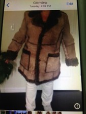Shearling Lamb Fur Coat Originally Sold By Sears - Marked Size 46 For Size 14-16
