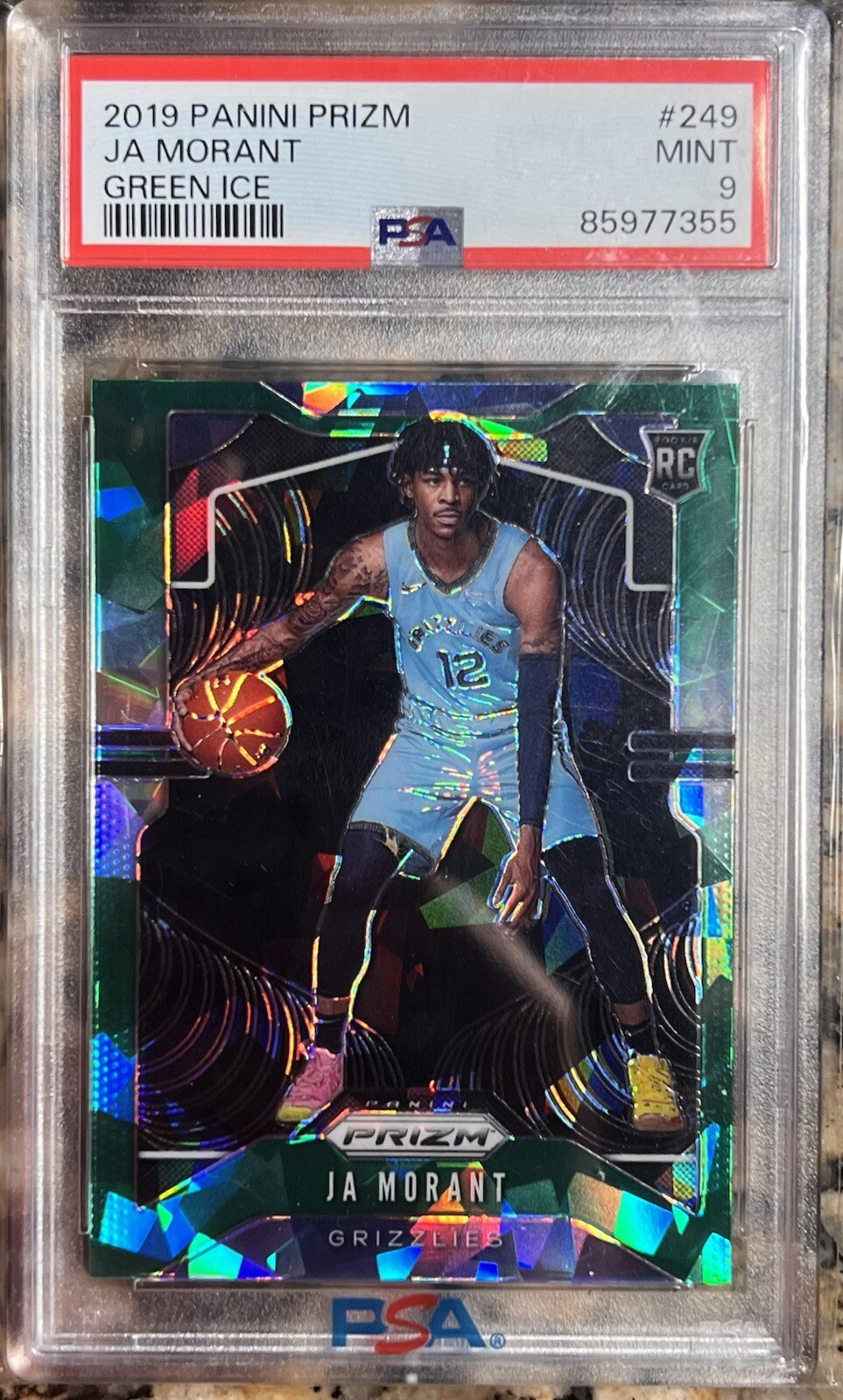 2019 Panini Prizm Green Ice Ja Morant SP PSA 9 POP 44🔥🔥