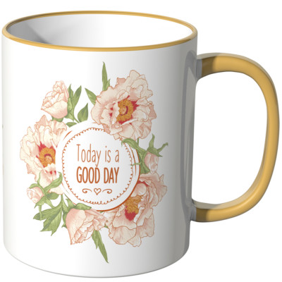 JUNIWORDS Tasse, Spruch ''Today is a GOOD DAY'' ver. Farben Geschenk Geburtstag 