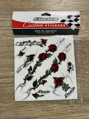 New ELECTRA Bicycle Co. Old School Rose DECAL PACK Sticker sheet