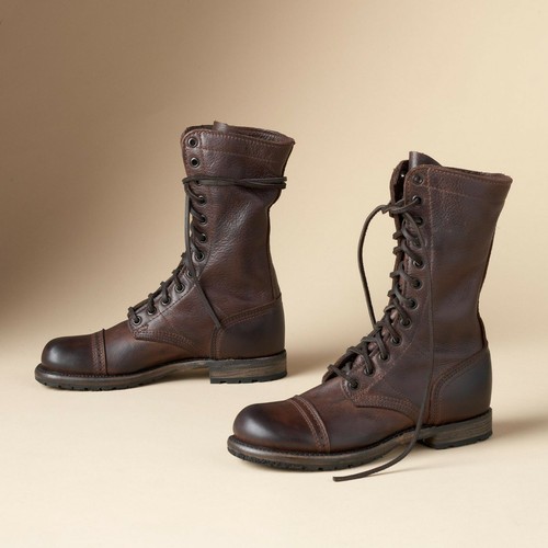 Molly Combat Style Leather Boots 6.5 