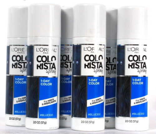 6 Count L'Oreal 2oz Colorista Blue300 One Day Color Spray For Hints Highlights - Picture 1 of 1