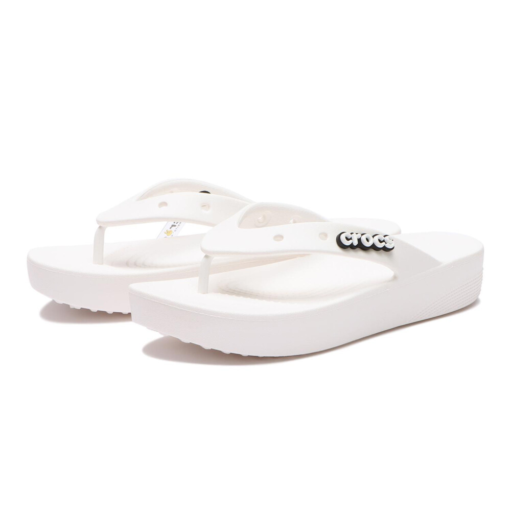 New CROCS Womens CLASSIC PLATFORM FLIP 207714-100 WHITE US W