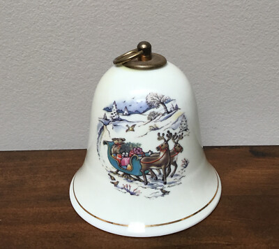 Konitz Germany Porcelain Christmas Bell Music Box ''Silent Night''