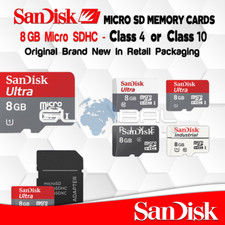 SanDisk Micro SD Card 8GB Memory, Class 4 or 10, Old Phone Camera General Use