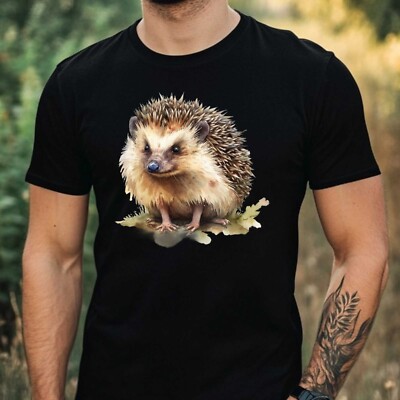 Herren T-Shirt Igel Motiv Baumwolle Größe XS bis 5XL