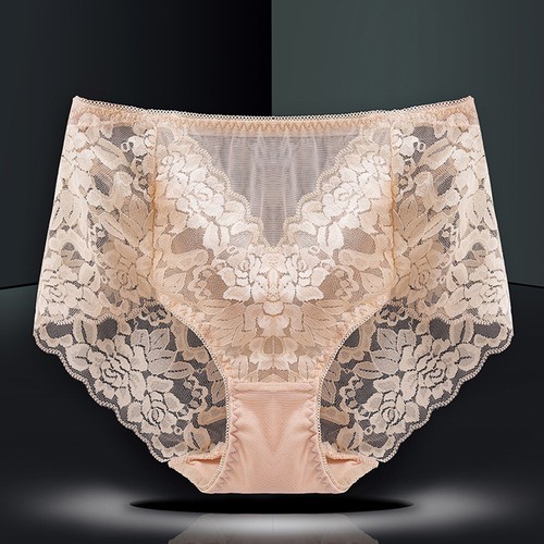 Women's High Waist Kinkle Abdominal Control Underwear Lace Sexy Brief T - Picture 1 of 26