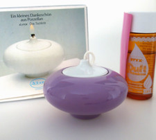 Tischlicht Öllampe Arzberg Luna Porzellan lila Entwurf Heinz Pfänder 1983