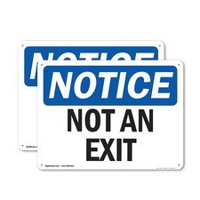 2 Pack Not An Exit OSHA Notice Sign Decal Metal Plastic