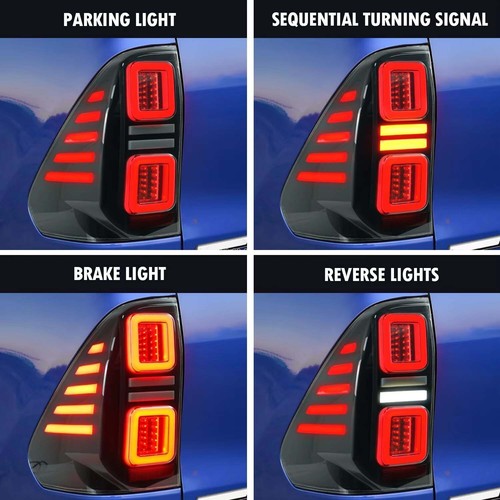LED Rear Tail Lights 2PCS For Toyota Hilux 2WD 4WD SR SR5 UTE 2015-2020 TGN/KUN - Picture 2 of 11