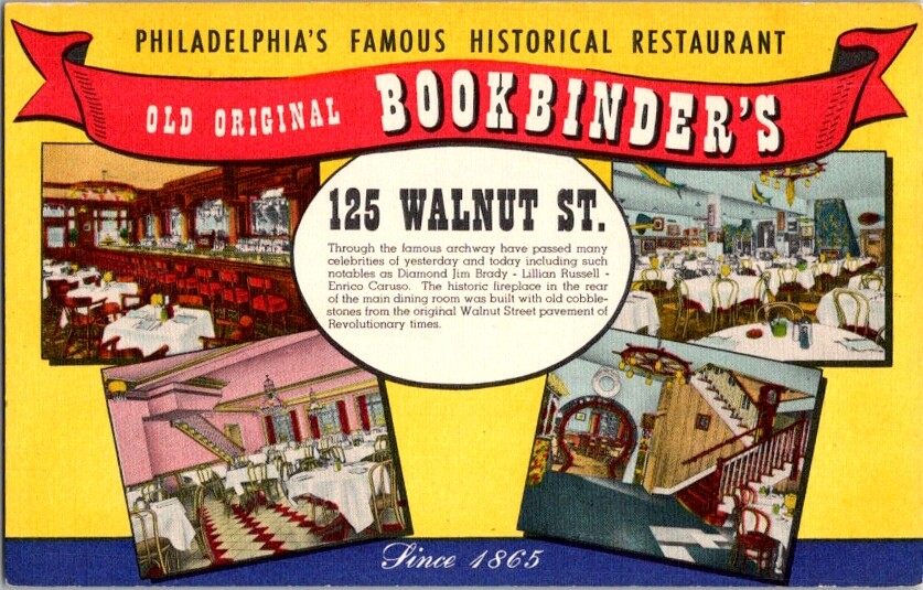 Postcard Old Original Bookbinder's Restaurant Philadelphia PA